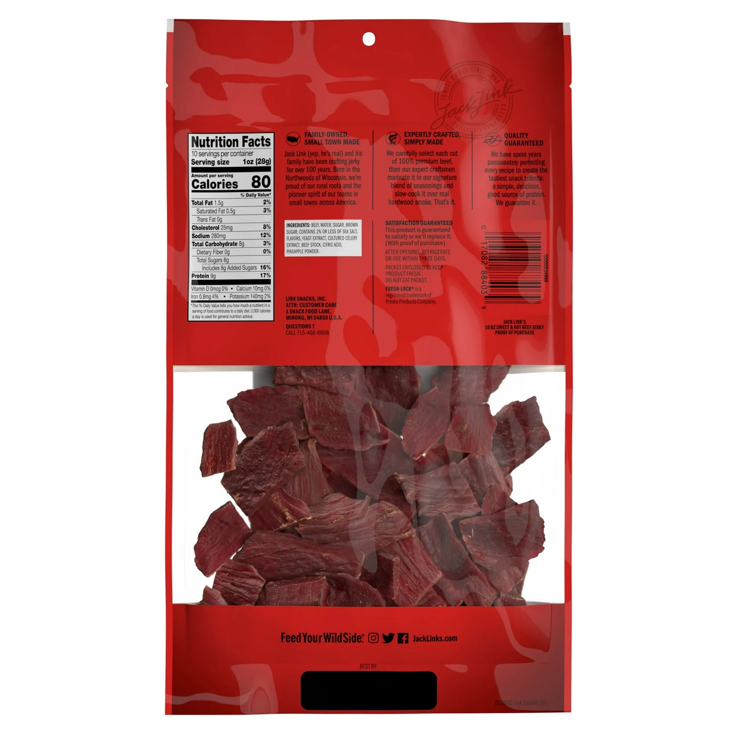 Jack Link's Sweet and Hot Beef Jerky, 10 ounce