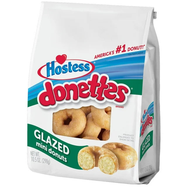 Hostess Donettes Old Fashioned Mini Donuts, Glazed, 10.5 Ounce