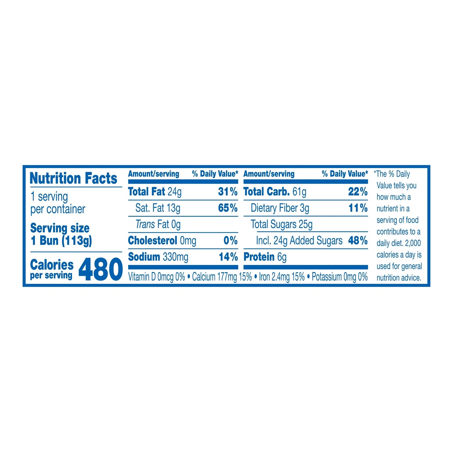Hostess Glazed Jumbo Honey Bun, Single Serve 4oz
