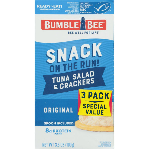 Bumble Bee Snack on the Run! Tuna Salad with Crackers, 3.5 oz kits, 3 pack