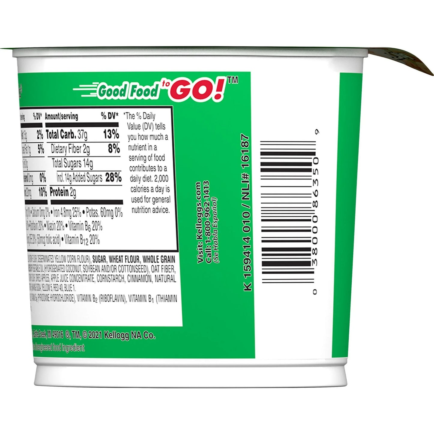 Kellogg's Apple Jacks Breakfast Cereal Cups, Kids Cereal, Family Breakfast, Original, 1.5oz Cup (1 Cup)