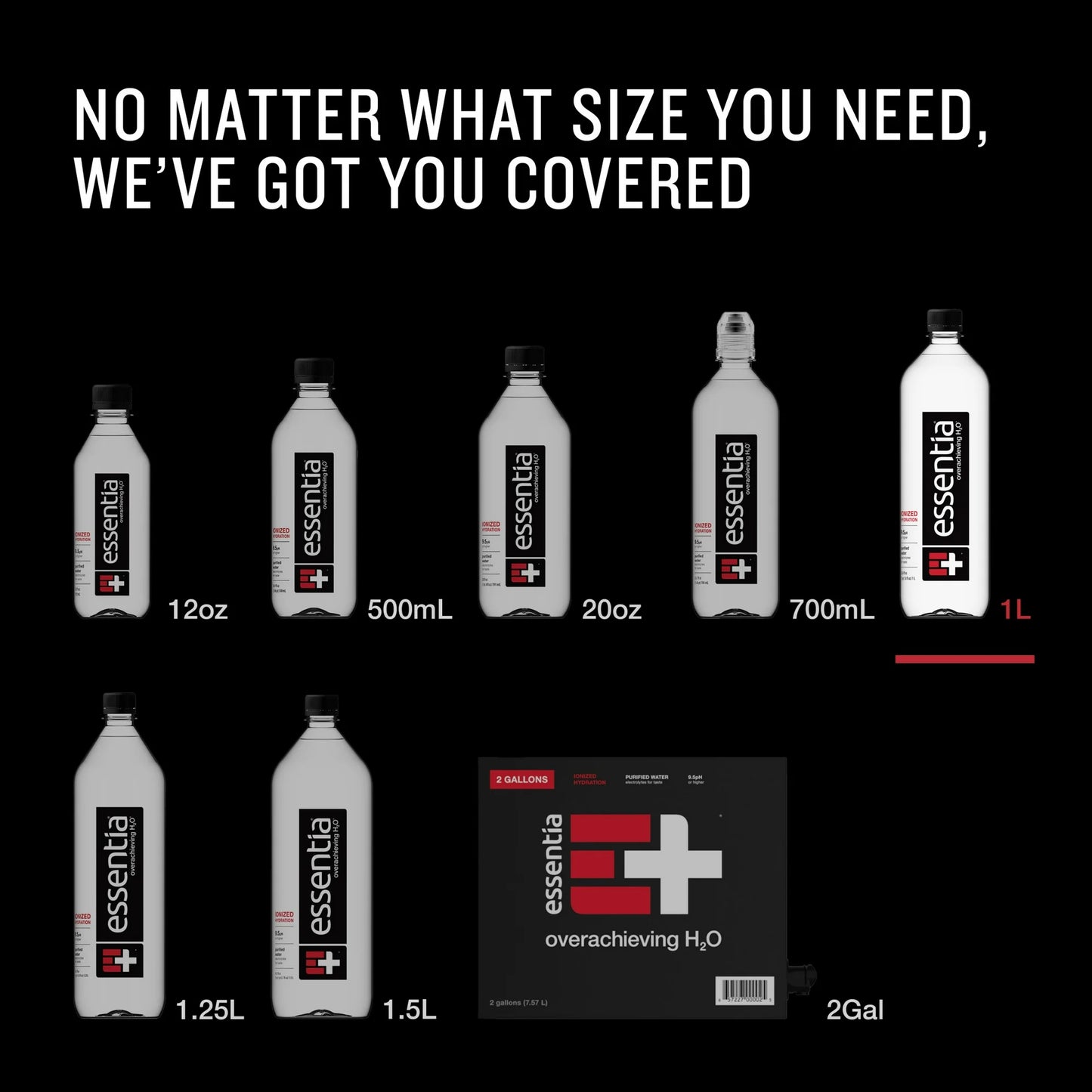 Essentia Bottled Water, Ionized Alkaline Water, 33.8 fl oz, 1 Liter Bottle