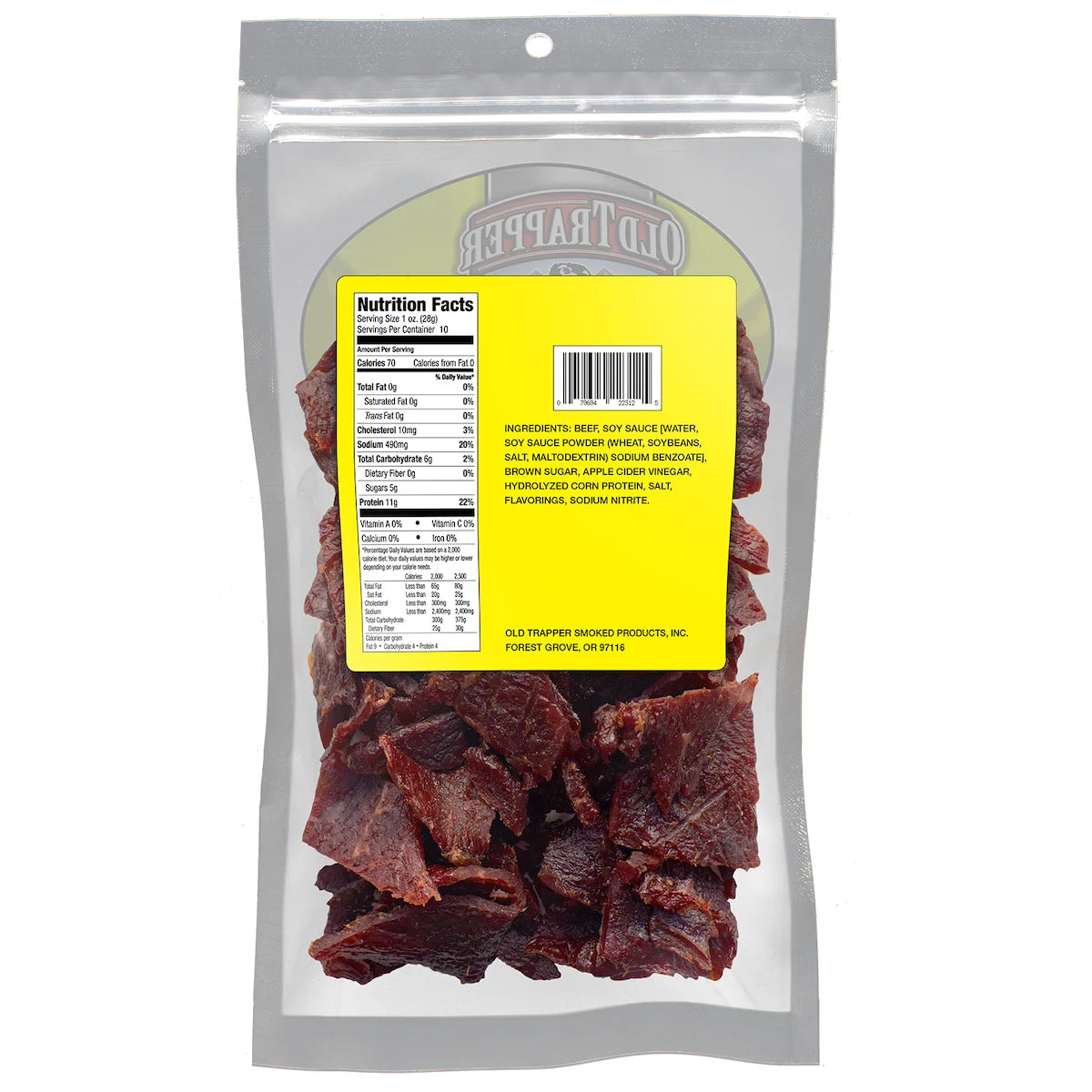 Old Trapper Teriyaki Beef Jerky 10oz Resealable Bag