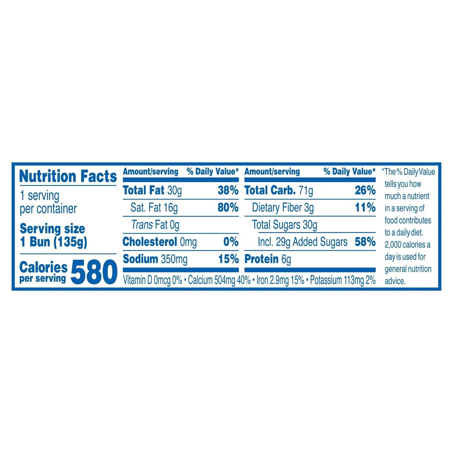 Hostess Iced Jumbo Honey Bun, Single Serve