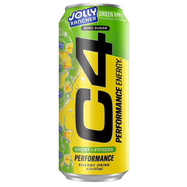 C4 Performance Energy Drink Jolly Rancher Green Apple 16oz Single Can