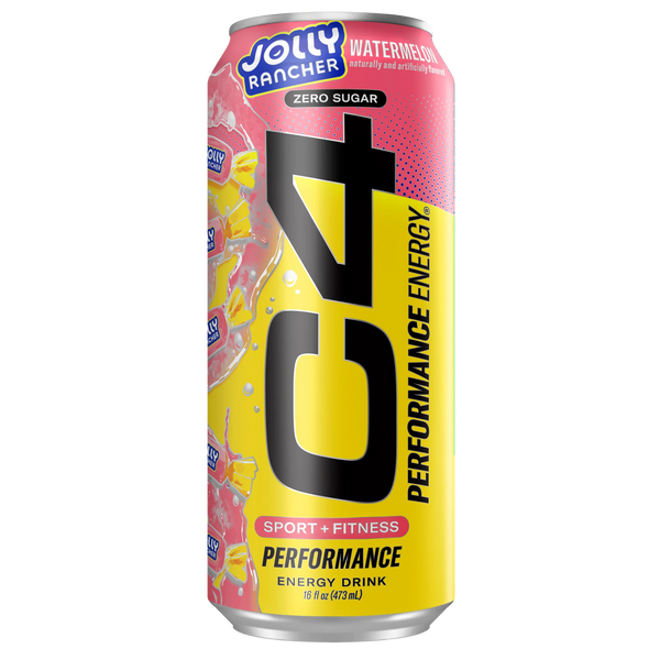 C4 Performance Energy Drink, Jolly Rancher Watermelon, 16oz Single Can