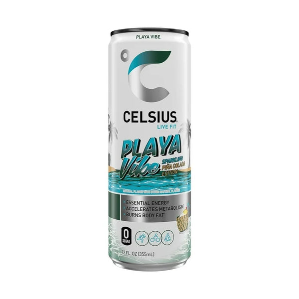 CELSIUS Sparkling Playa Vibe, Functional Energy Drink 12 fl oz Single Can