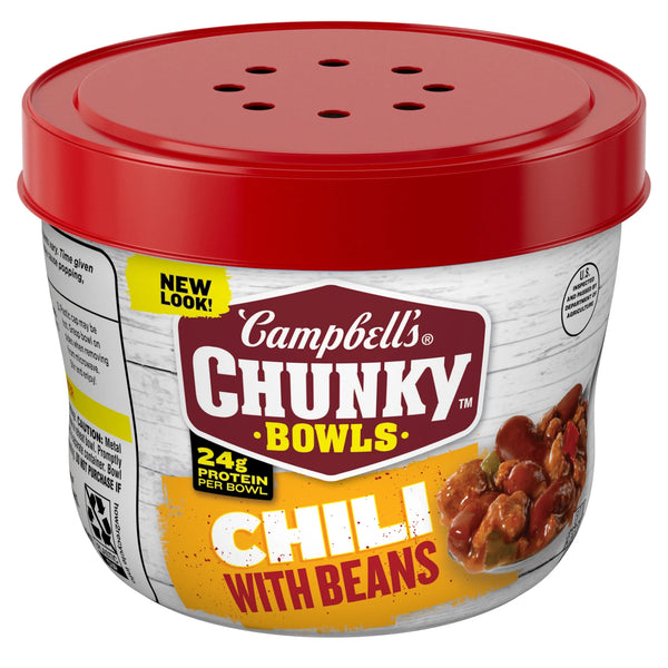 Campbell’s Chunky Chili with Beans, 15.25 oz Microwavable Bowl
