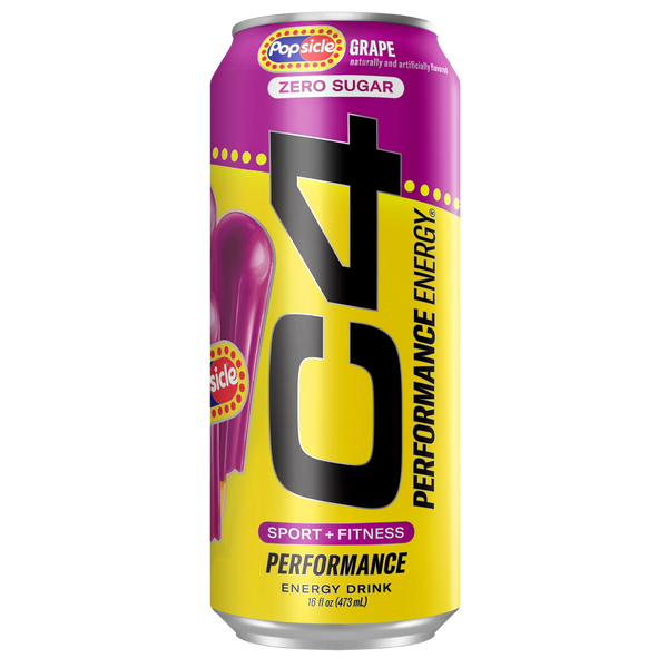 Cellucor C4 Performance Energy Drink, Grape Popsicle, 16 oz, 1 Can