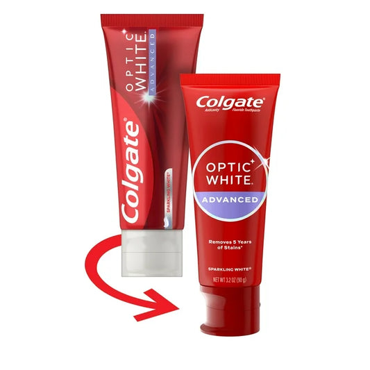 Pasta dental Colgate Optic White Advanced con peróxido de hidrógeno, blanco brillante, 3.2 oz
