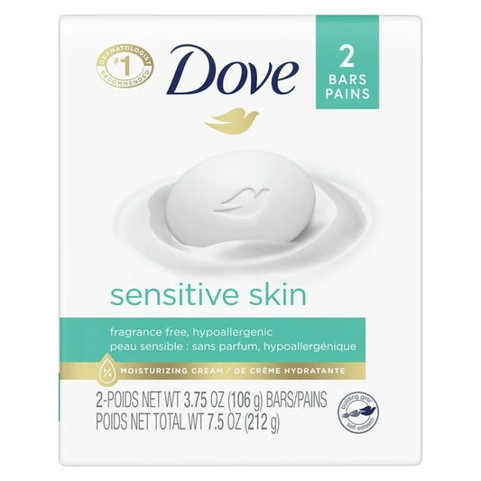 Barra de belleza hidratante Dove para piel sensible, 3.75 oz, 2 barras