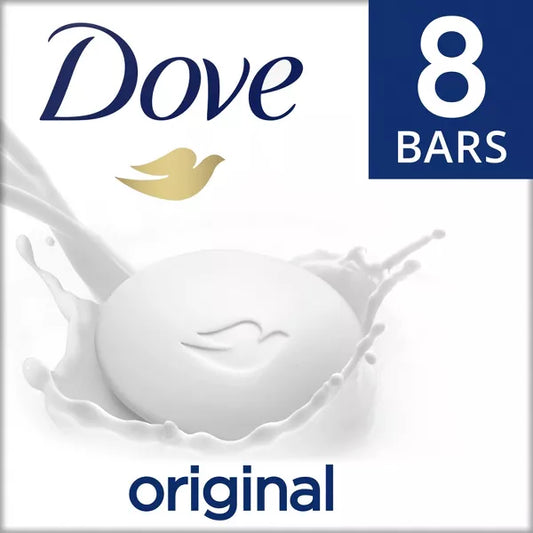 Jabón en barra Dove Original Deep Moisturizing Beauty, sin perfume, 3.75 oz (8 barras)