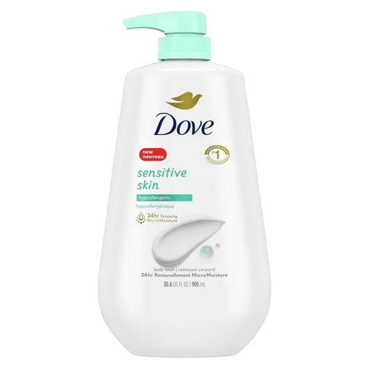 Gel de baño hipoalergénico suave de larga duración Dove Sensitive Skin, 947 ml (30.6 oz líq.)