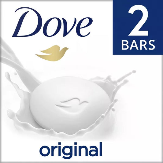 Jabón en barra Dove Original Deep Moisturizing Beauty Bar para todo tipo de piel, sin perfume, 3.75 oz (2 barras)