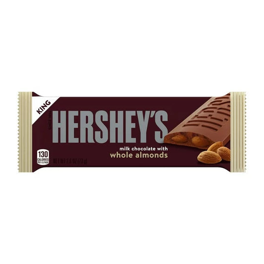 Barra de chocolate con leche y almendras Hershey's King de 2.6 oz