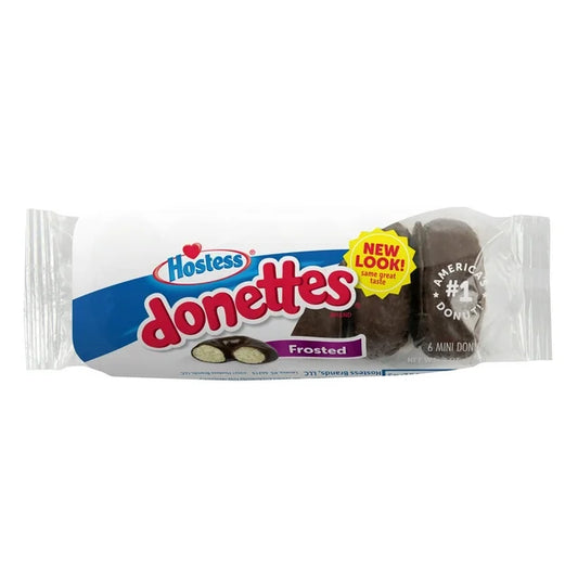 Hostess Donettes, Chocolate Frosted Mini Donuts, Single Serve, 3 oz., 6 Count Wide