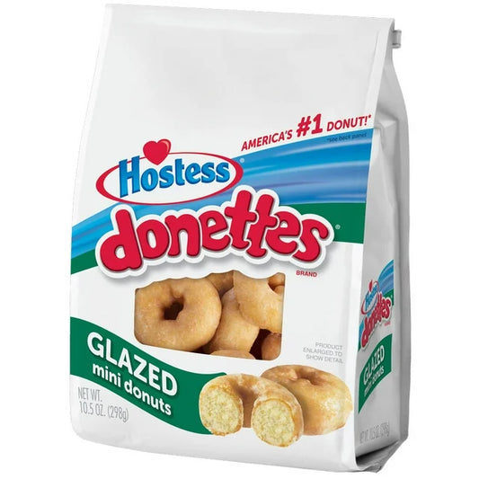 Hostess Donettes Old Fashioned Mini Donuts, Glazed, 10.5 Ounce