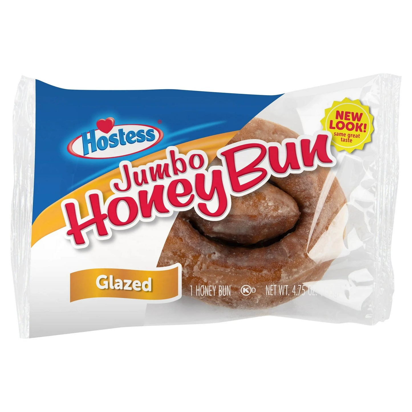 Hostess Glazed Jumbo Honey Bun, Single Serve 4oz