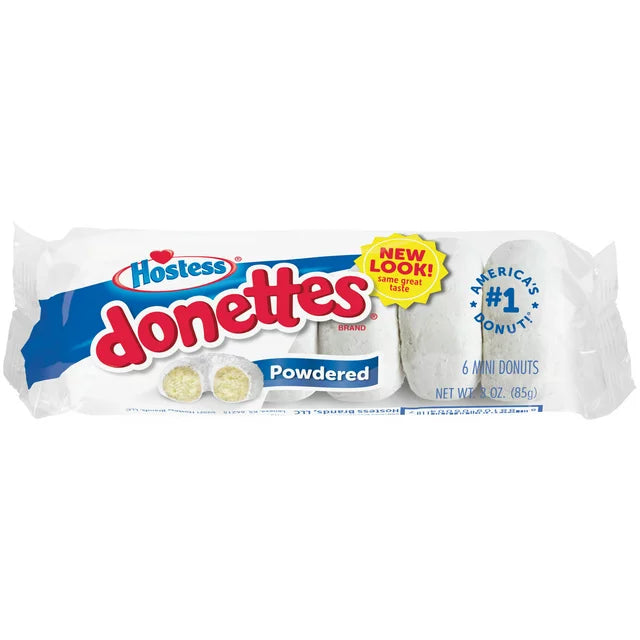 Donas de azúcar en polvo Hostess, porción individual, 6 unidades, 3 oz