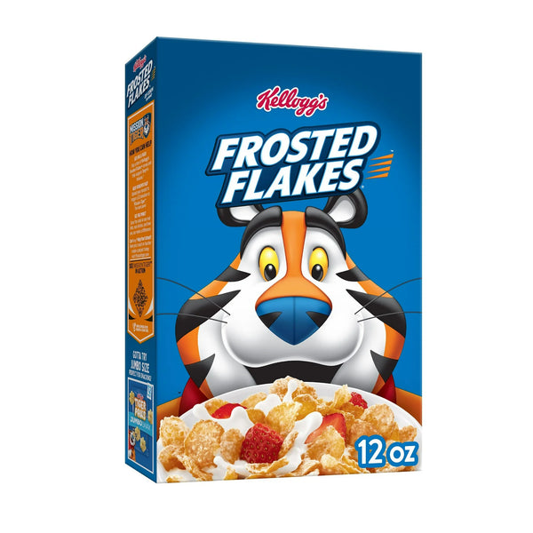 Kellogg's Frosted Flakes Breakfast Cereal, Kids Cereal, Original, 12oz Box (1 Box)