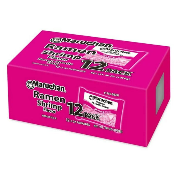 Sopa de fideos ramen Maruchan con sabor a camarones, 3 oz, 12 unidades