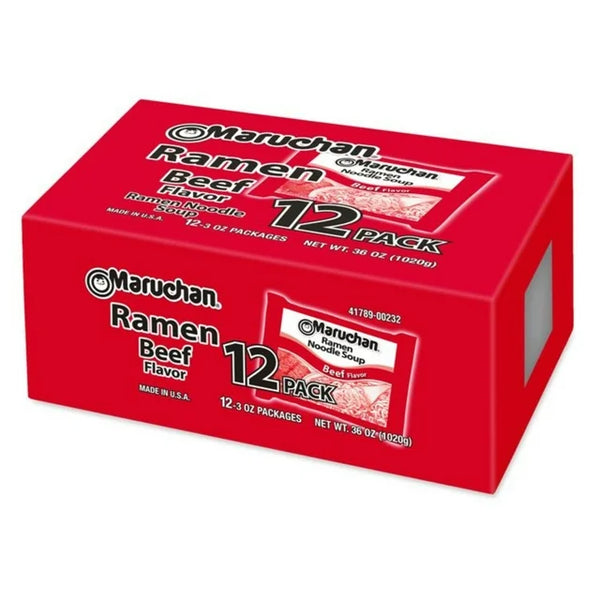 Sopa de fideos ramen Maruchan con sabor a carne, 3 oz, 12 unidades