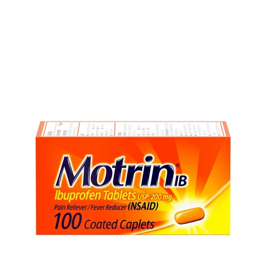 Motrin IB, comprimidos de ibuprofeno de 200 mg para el alivio del dolor y la fiebre, 100 unidades