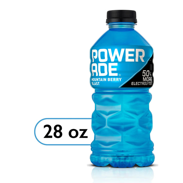 POWERADE Electrolyte Enhanced Mountain Berry Blast Sport Drink, 28 fl oz, Plastic Bottle
