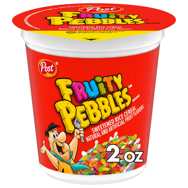 Post Fruity PEBBLES Cereal, Fruity Kids Cereal, Crunchy 2 oz Individual Cup