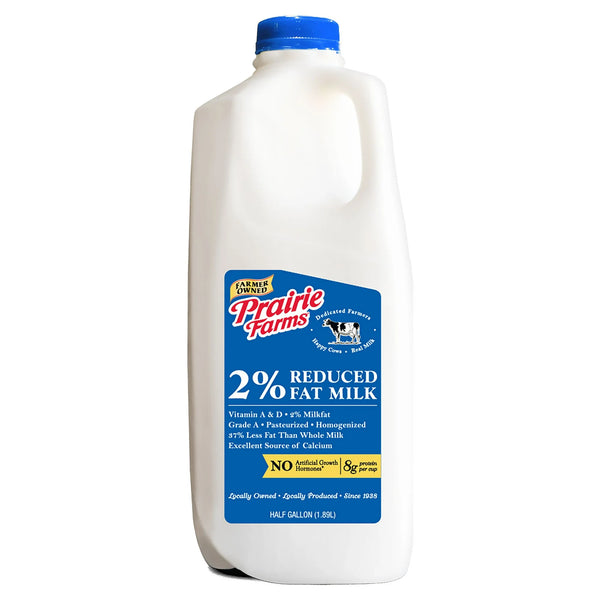 Prairie Farms 2% Reduced Fat Milk, Half Gallon, 64 fl oz