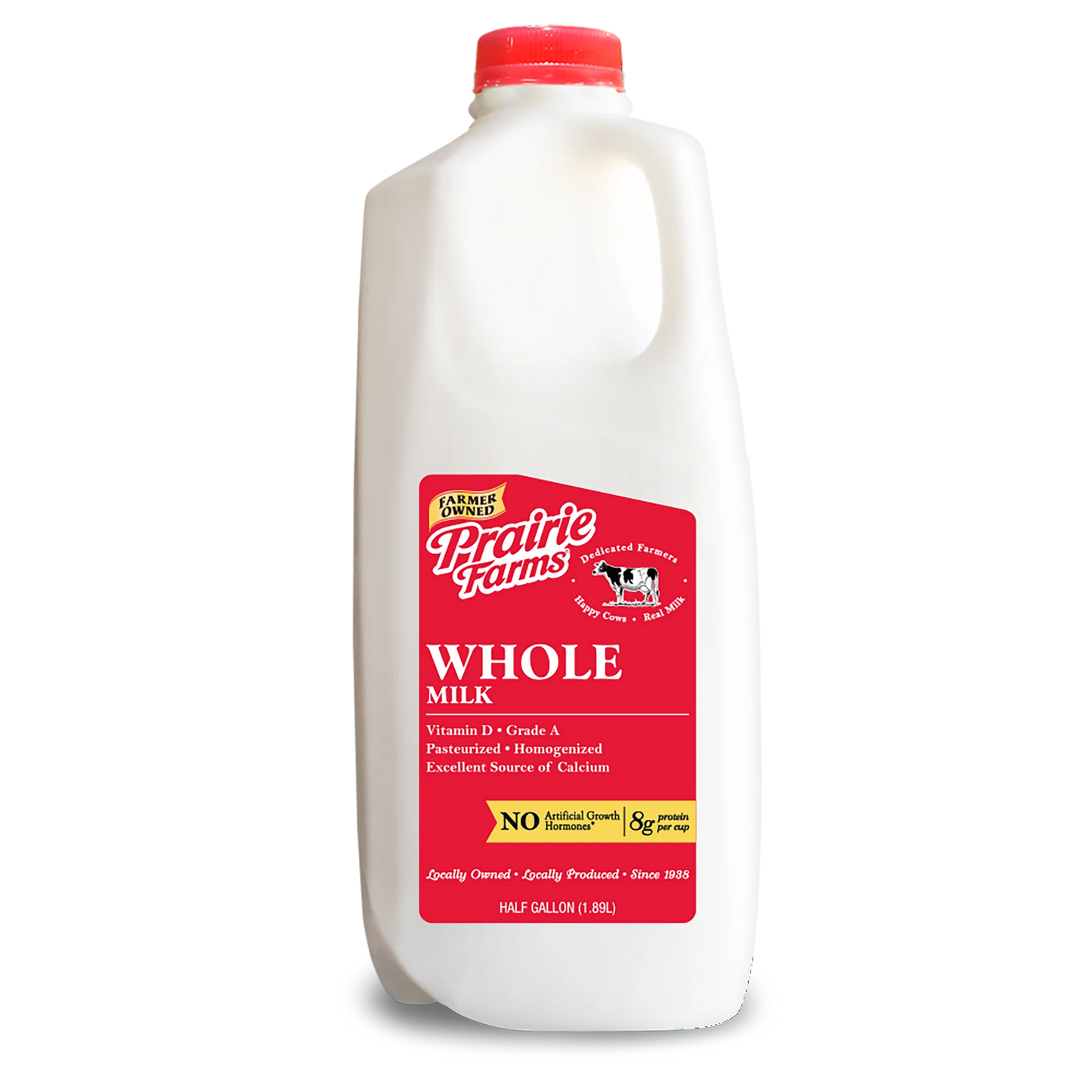 Prairie Farms Whole Vitamin D Milk, Half Gallon, 64 fl oz
