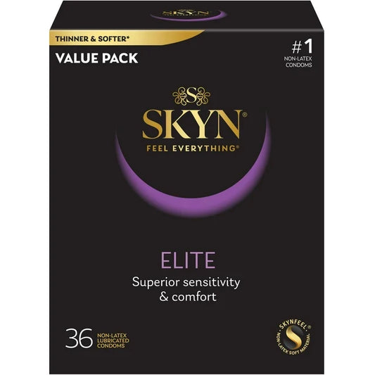 Condones lubricados sin látex SKYN Elite, 36 unidades