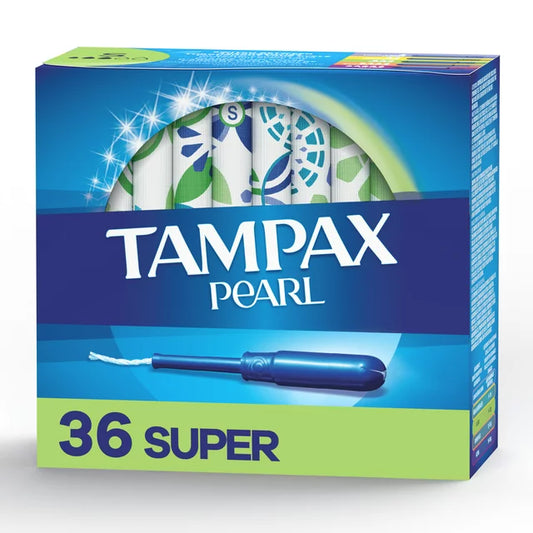 Tampones Tampax Pearl con protección contra fugas, súper absorbentes, 36 unidades
