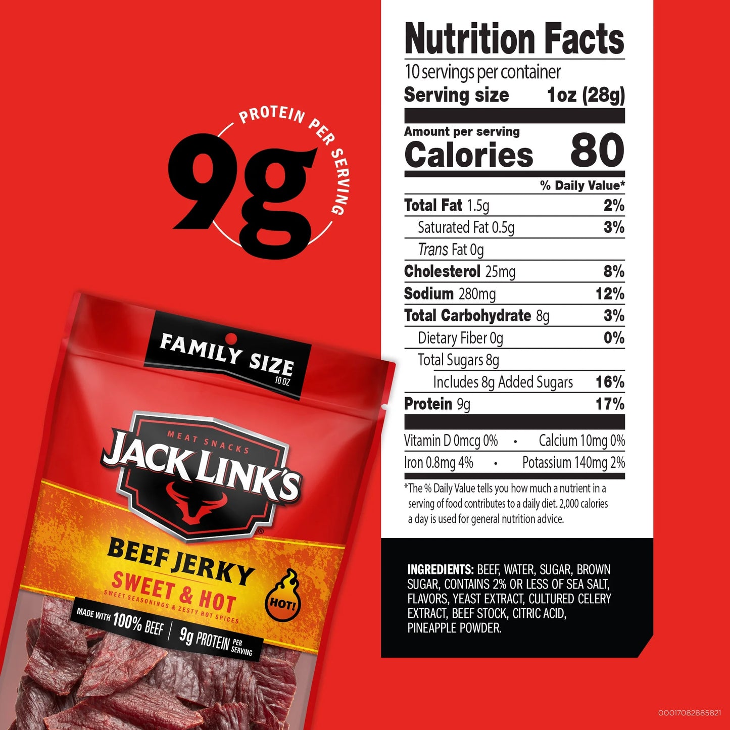 Jack Link's Sweet and Hot Beef Jerky, 10 ounce